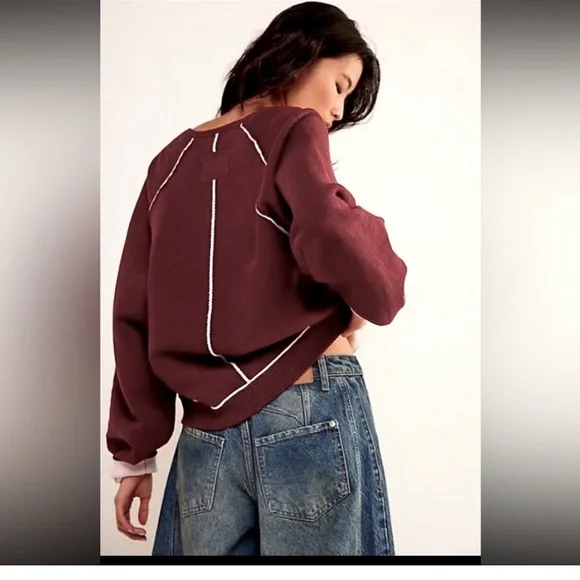 WE THE FREE VALENTINE OVERSIZED SLOUCHY BAGGY PULLOVER CASUAL SWEATER NWOT - Picture 3 of 12